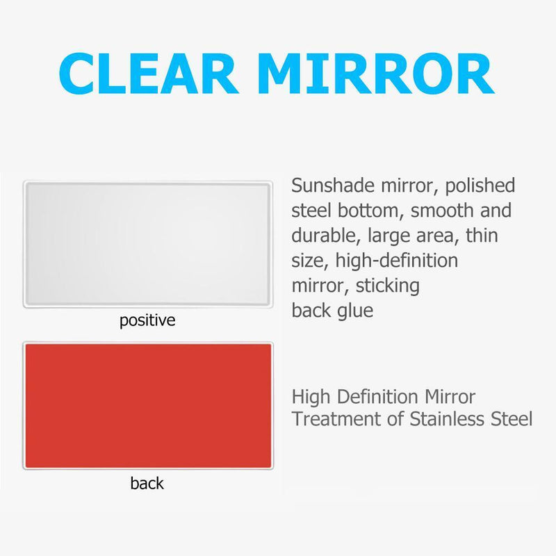 Stainless Steel Cosmetic Mirror Car Sun Visor Makeup Mirror (110x65mm) Newly