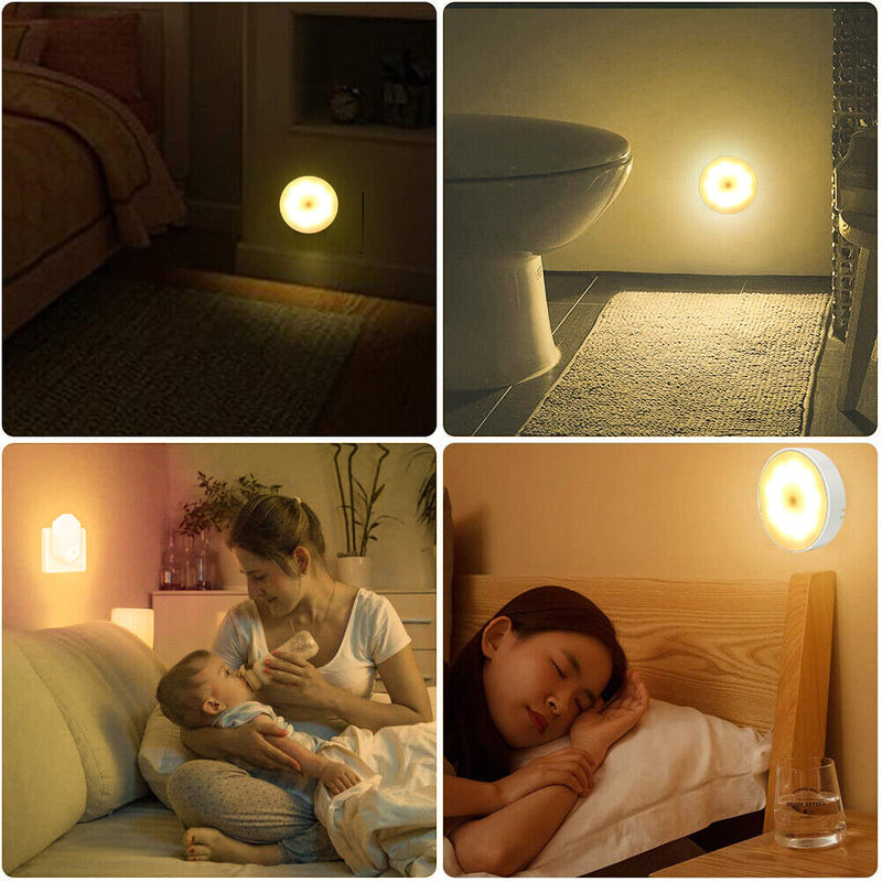 Home Mini LED Touch Night Light USB Charging Human Body Induction Wall Lamp