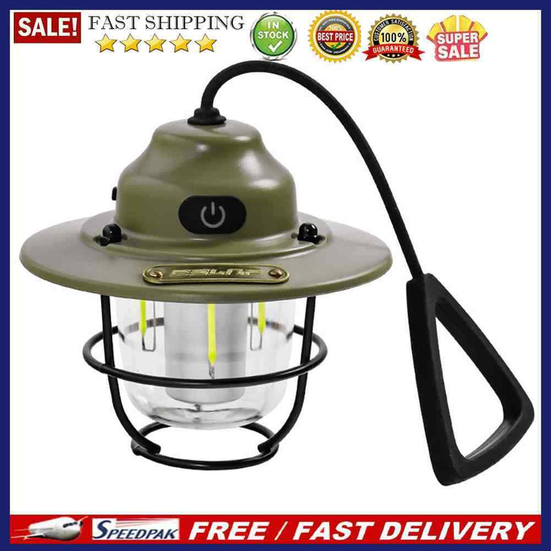 Rechargeable Retro LED Lanterns Lamp Hanging Emergency Camping Tent Flashligh