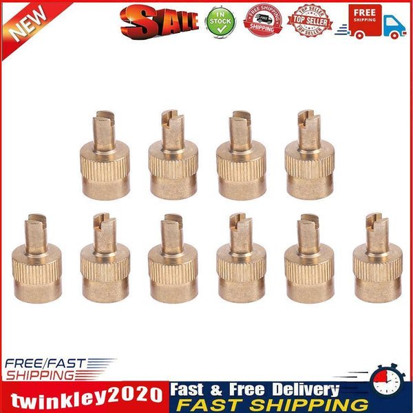 10pcs Coppe Slotted Head Valve Stem Caps for Car Motorcycle Schrader Valve Newly
