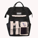 Fashion Women Contrast Color Rucksack Teenage Girl Travel Large Handbag Backpack