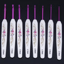 8pcs Plastic Handle Aluminium Crochet Hooks Sweater Knitting Needles Set Newly