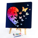 DIY Oil Paint by Numbers Half Heart Butterfly Hand Painted Acrylic Drawing