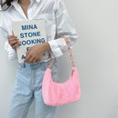 Autumn Winter Retro Women Hobos Underarm Bag Chain Plush Large Capacity Handbags