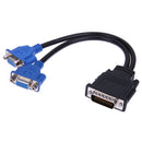 DMS-59 Pin Male to 2 VGA 15 Pin Female Splitter Adapter Cable