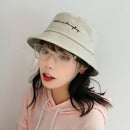 Unisex Bucket Summer Fisherman Cap Letter Embroidery Outdoor Panama Sun Hat