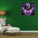 5D Rhinestone DIY Purple Wolf Dreamcatcher Full Round Drill Diamond Painting Kit