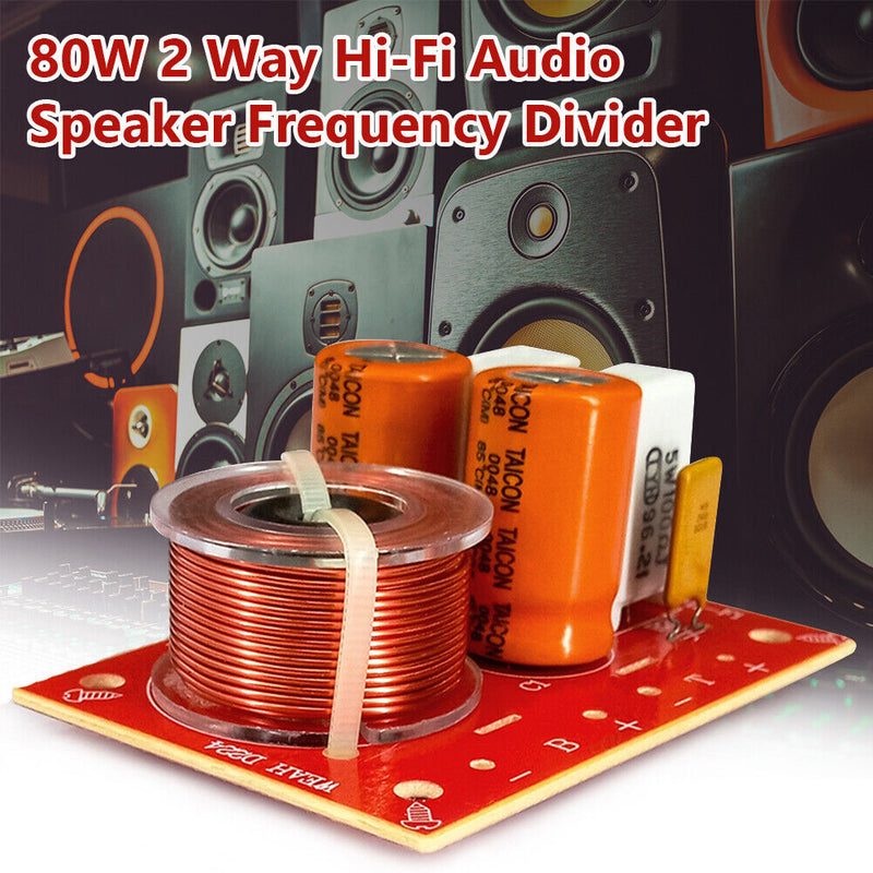 WEAH D224 2 Way 80W Speaker Audio Frequency Divider Loudspeaker Crossover Filter