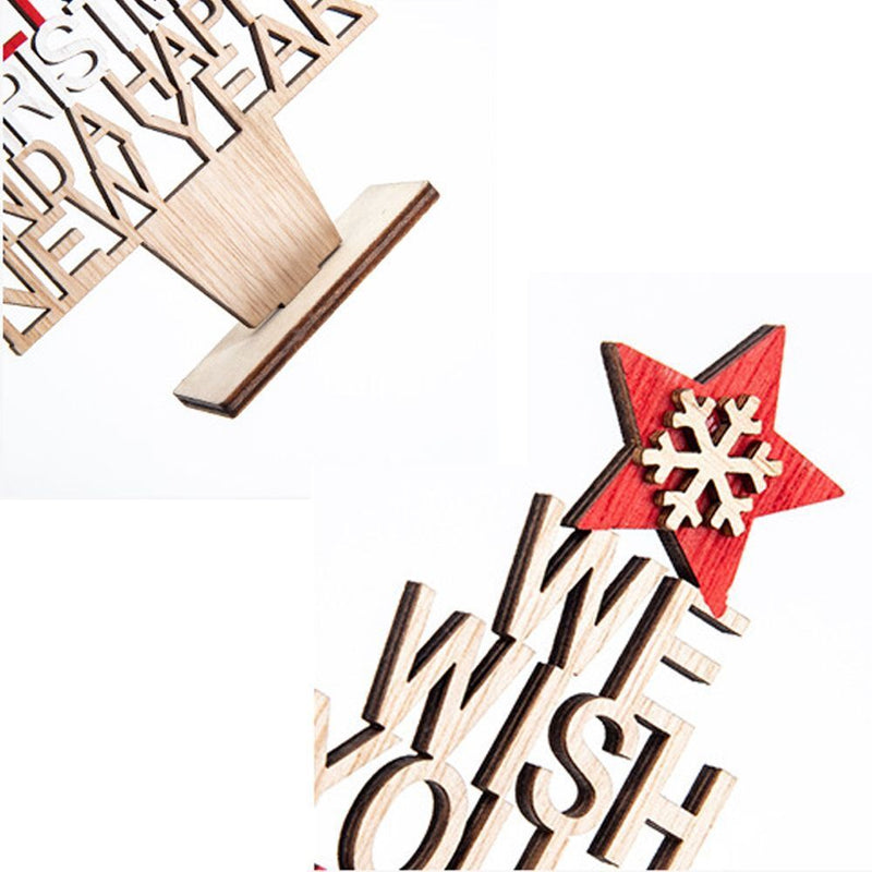 Desk Wood Craft Xmas Desktop Decorations Christmas Table Decor Wooden Ornaments