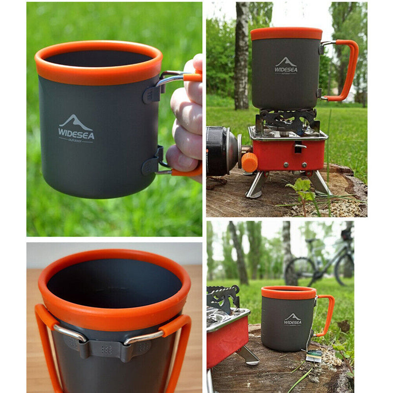 WIDESEA Camping Aluminum Cup Outdoor Hiking Picnic Cooking Coffee Drinking Mug