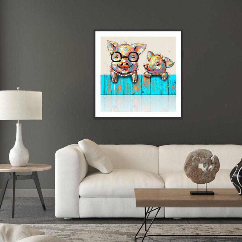 5D DIY Full Drill Diamond Painting Pig Cross Stitch Mosaic Kit Bedroom Wall Arts