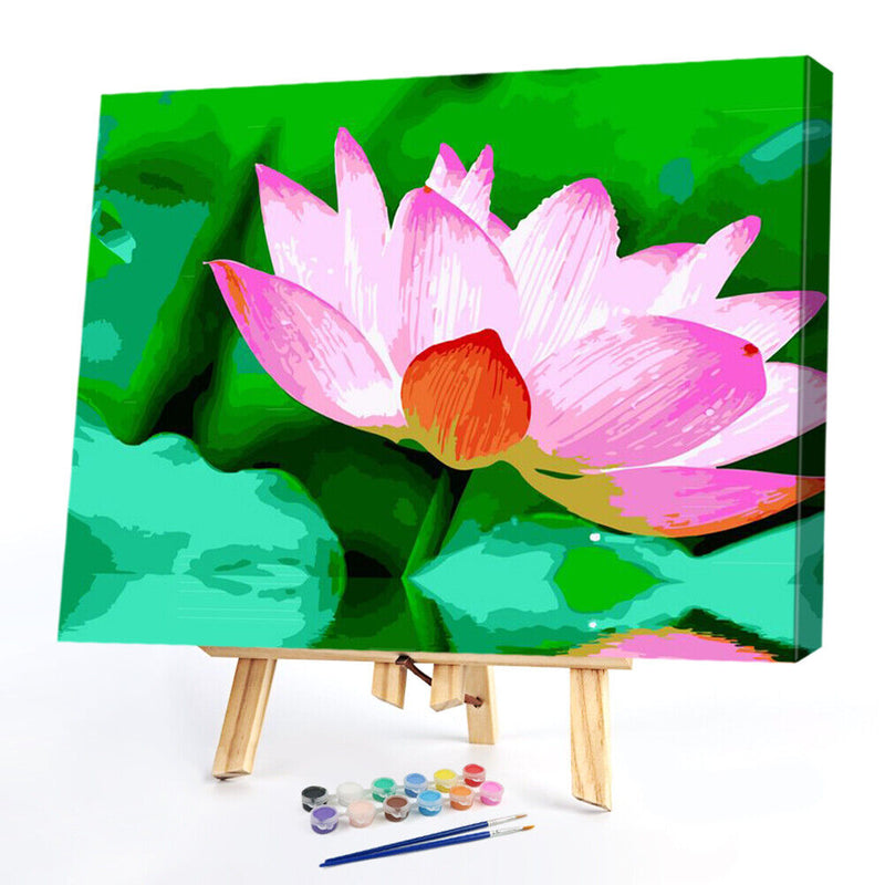 DIY Digital Painting By Numbers Lotus Frameless Canvas Picture Home Decoration