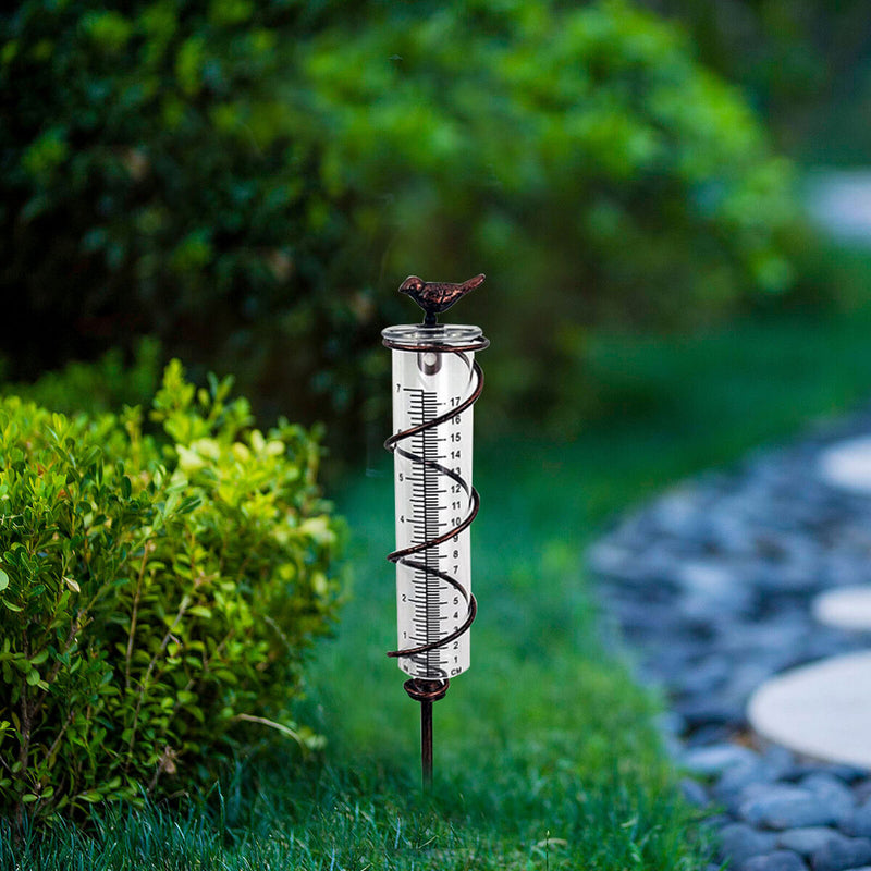 Glass Spiral Rain Gauge - Outdoor Yard Waterproof Hanging Decorative Rain Gauge