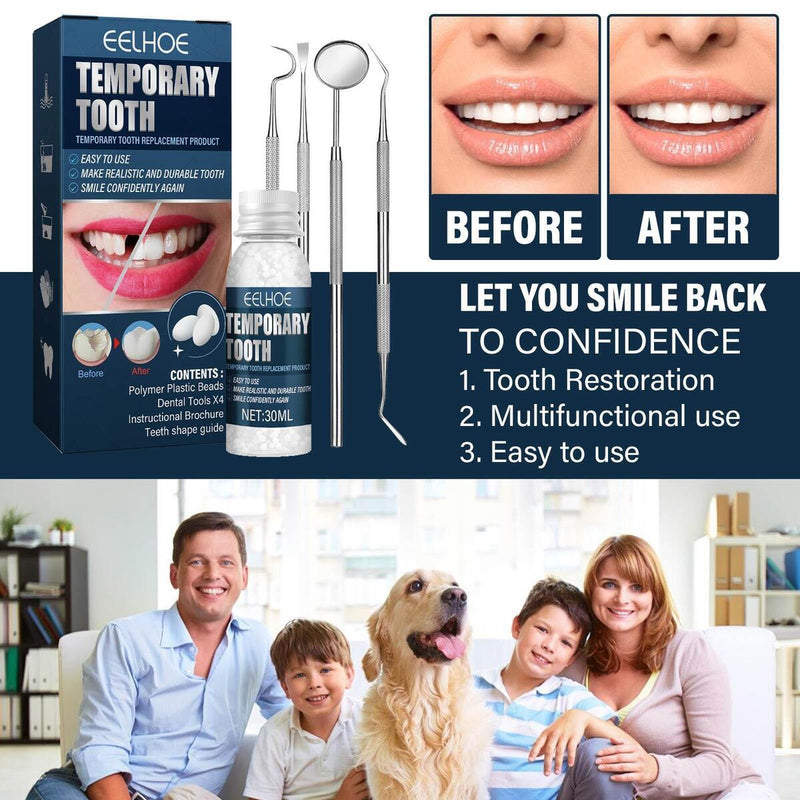 Tooth Repair Granules Temporary Kit Fitting Beads Reusable Moldable Teeth N2V1
