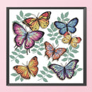 Partial Cross Stitch 14CT Colorful Butterflies Counted DIY Animal Embroidery Art