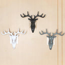5pcs Self-Adhesive Wall-Mounted Hook Antler Horns Hanger Wall Rack(Black)