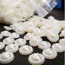100Pcs Ivory Flat Back Flower Beads Wedding Cards Embellishments E2V0 201 P8Q4