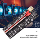 VER009Splus PCI Express Riser PCIe 1X to 16X SATA 15P to 6P Adapter Card Newly