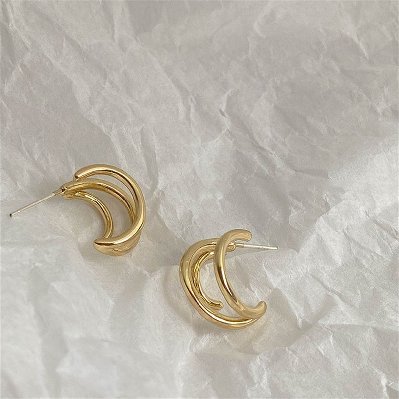 Woman Simplicity Ear ring Fashion Hoop Earring Earrings C Shaped Open Circle