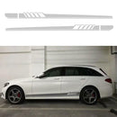 2pcs Car Side Body Vinyl Decals Long Stripe Stickers for Mercedes-Benz(Grey