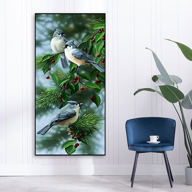 Birds on Branch Oil Paint By Numbers Kit DIY Handpainted on Canvas Wall Art