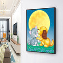 5D DIY Diamond Painting Full Moon Cat Dog Full Round Rhinestone Wall Drawing Kit