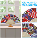 Independence Day Flower Flag Oil Paint Folding Fan By Number DIY Home Decorat