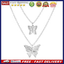 Two-layer Necklace Hollow Butterfly Pendant for Women Long Chunky Choker Jewe