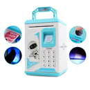 Fingerprint Piggy Bank Password Money Storage Cash Saving Box (Navy Blue) Newly