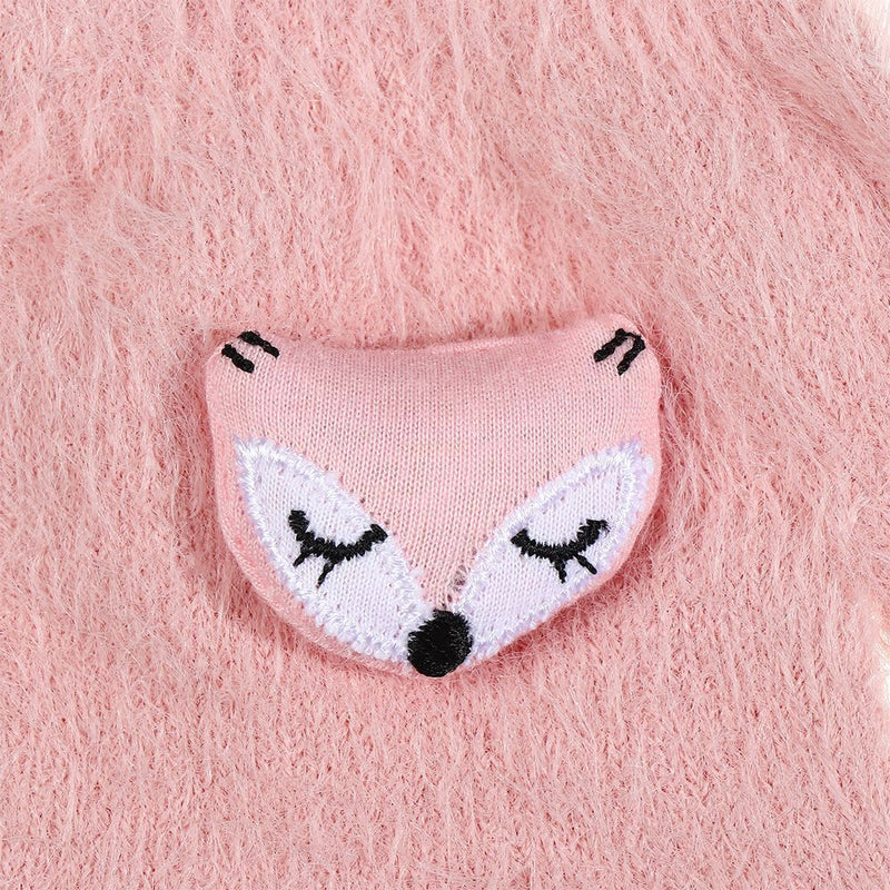 Winter Cartoon Mink Children's Warm Gloves Knitted Gloves Half-finger Gloves