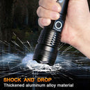 USB Rechargeable Super Bright Powerful Torch LED Super Bright Zoom Flashlight