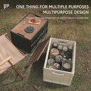 Folding Storage Box w/Wood Lid Outdoor Camping Clothing Organizers Sundries Case