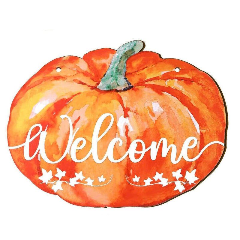 Fall Pumpkin Welcome Sign Autumn Pumpkin Hanging Wooden Signs Autumn Fall.