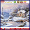 Frameless Painting By Numbers Snow Scene DIY Handmade Drawing On Canvas Craft