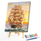 Canvas Painted Oil Paint By Numbers Sailing Boat Wall Art Modern Bedroom Decor