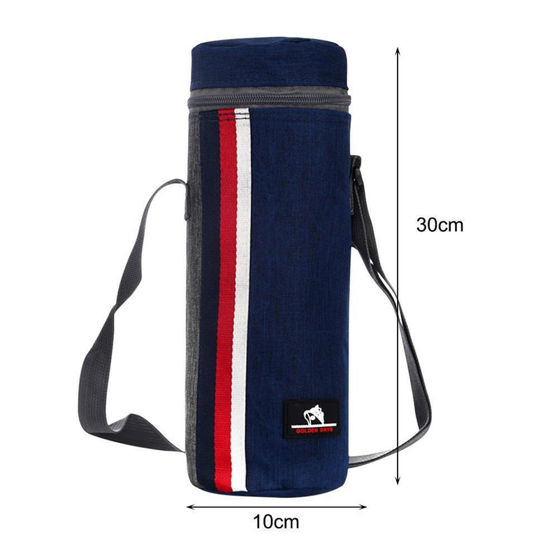 Oxford Cloth Beach Cooler Insulation Ice Pack for Outdoor (Navy Blue Striped)