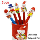 Soft Pottery Black Ink Ballpoint Pen Cartoon Santa Claus Christmas Snowman