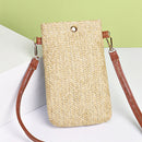 Women Mini Straw Messenger Bags Hand Woven Summer Beach Shoulder Phone Wallet