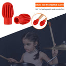 4pcs Silicone Drum Stick Practice Tip Head Drumstick Mute Damper (Red) Newly