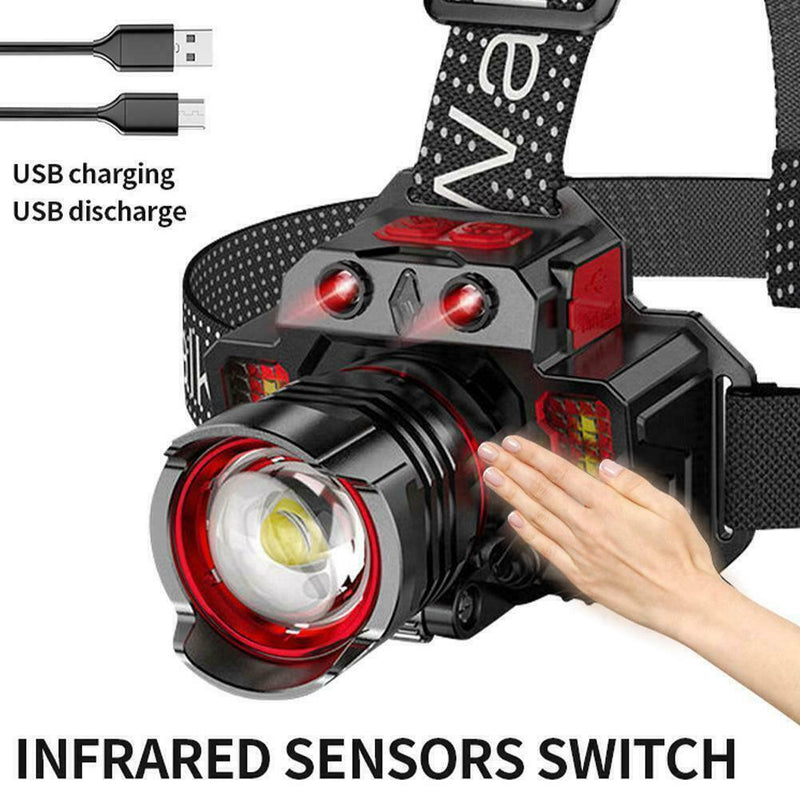 USB Portable Headlamp LED Work Bright For Camping Cycling Hiking Night Y1A E6B4