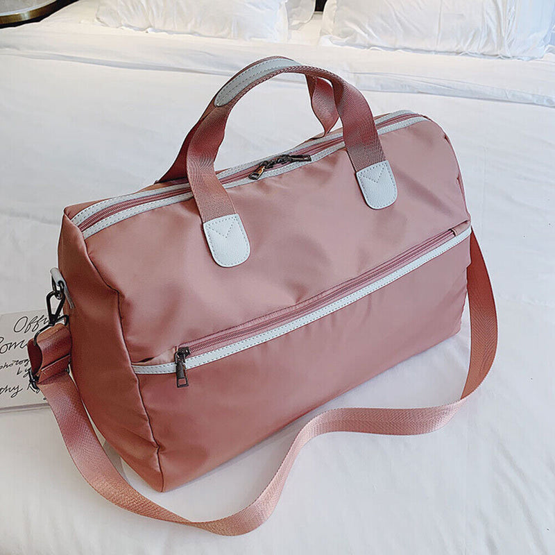 Fashion Women Yoga Fitness Waterproof Messenger Bag Luggage Handbag (Pink)l