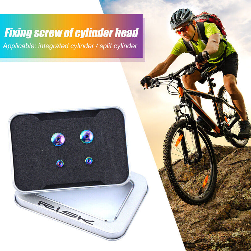 RISK 4x Bike Hydraulic Brake Bolt Cylinder Fix Screw (Colorful Separate)