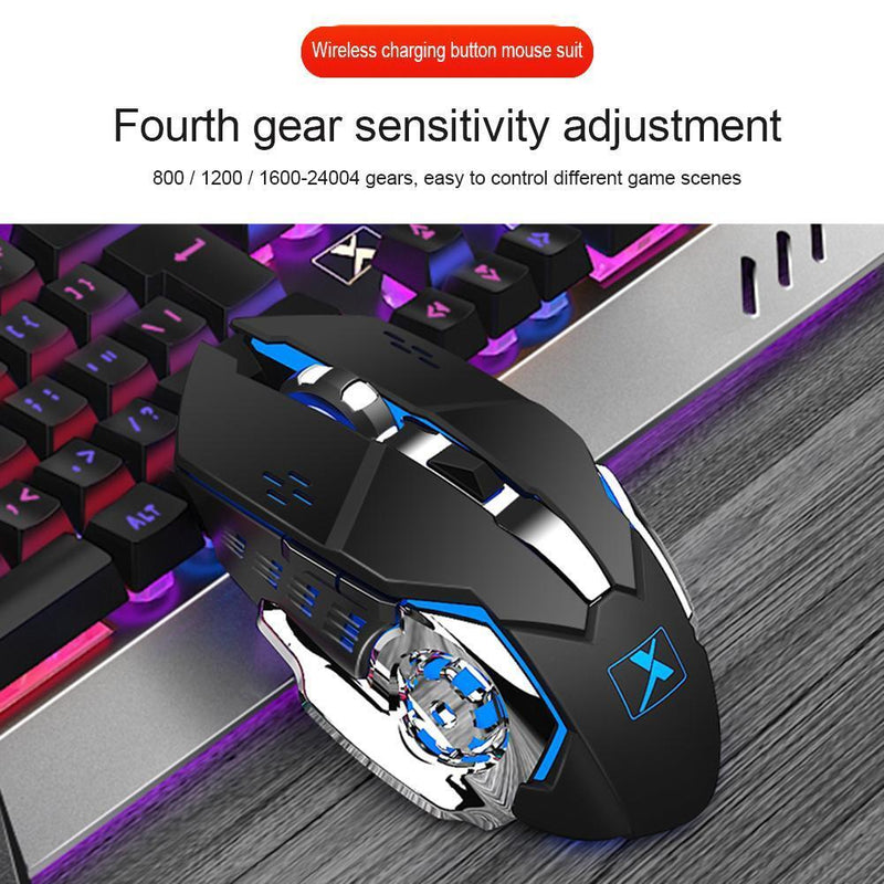 K680 2.4G Wireless Rechargeable Backlight Keyboard Keypad Mouse Set (Black)