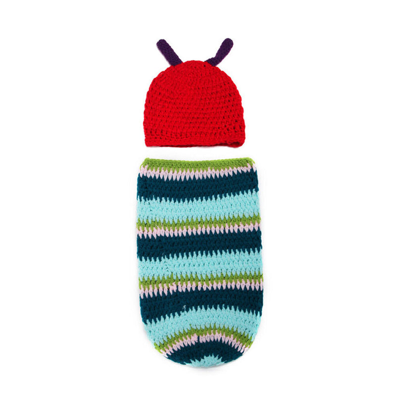 Cute Caterpillar NewBorn Baby Boy Girl Photography Suit Infant Knit Outfit