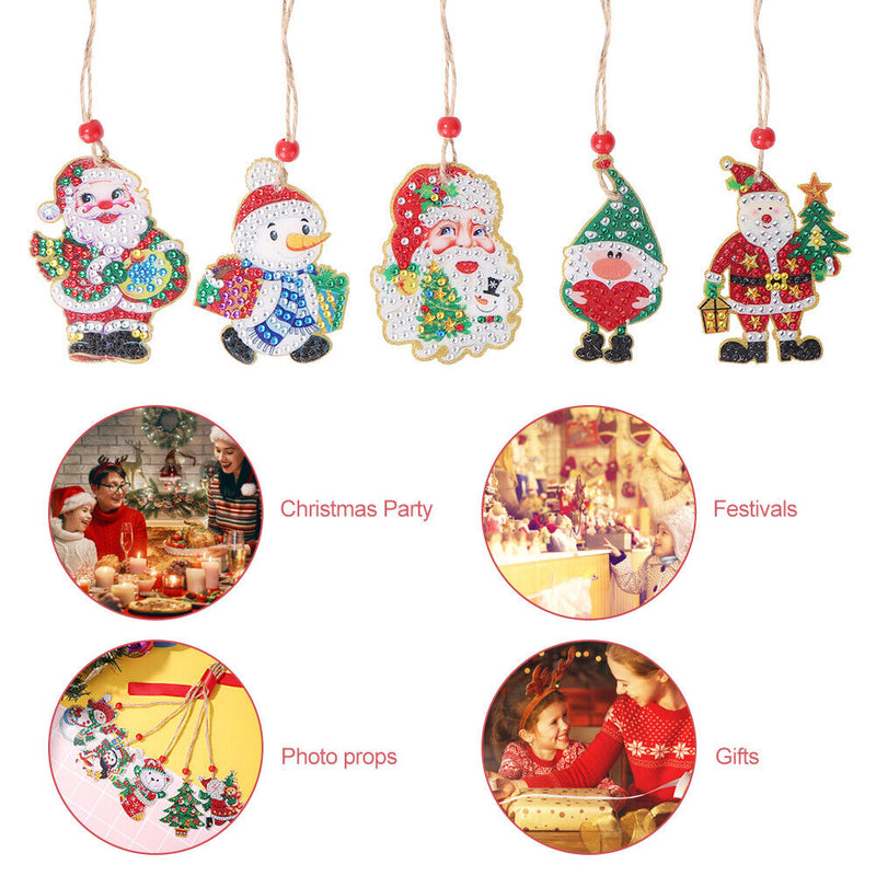 Double-sided 5D Diamond Painting Christmas Pendant Xmas Trees DIY (GP005) Newly