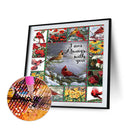 5D DIY Diamond Painting Kits Full Round Drill Cardinal in Frame Mosaic Picture
