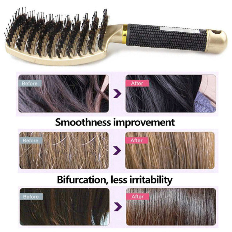 Bristle Hair Brush Pro Durable Hairdressing Massage Comb Hair Cutting Brush
