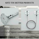 Wall Mounted Laundry Line Rope Clothes Rack Drying H Retractable Wire F1X7