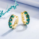 Hoop Earrings Emerald Green Hoop Earrings Circular Earrings Round Hoop Earrings
