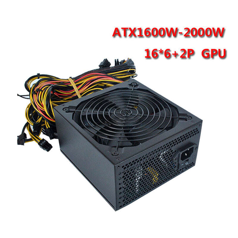 ATX 1800W Miner Power Supply with Cable Support 8 Graphics Card 220V Power